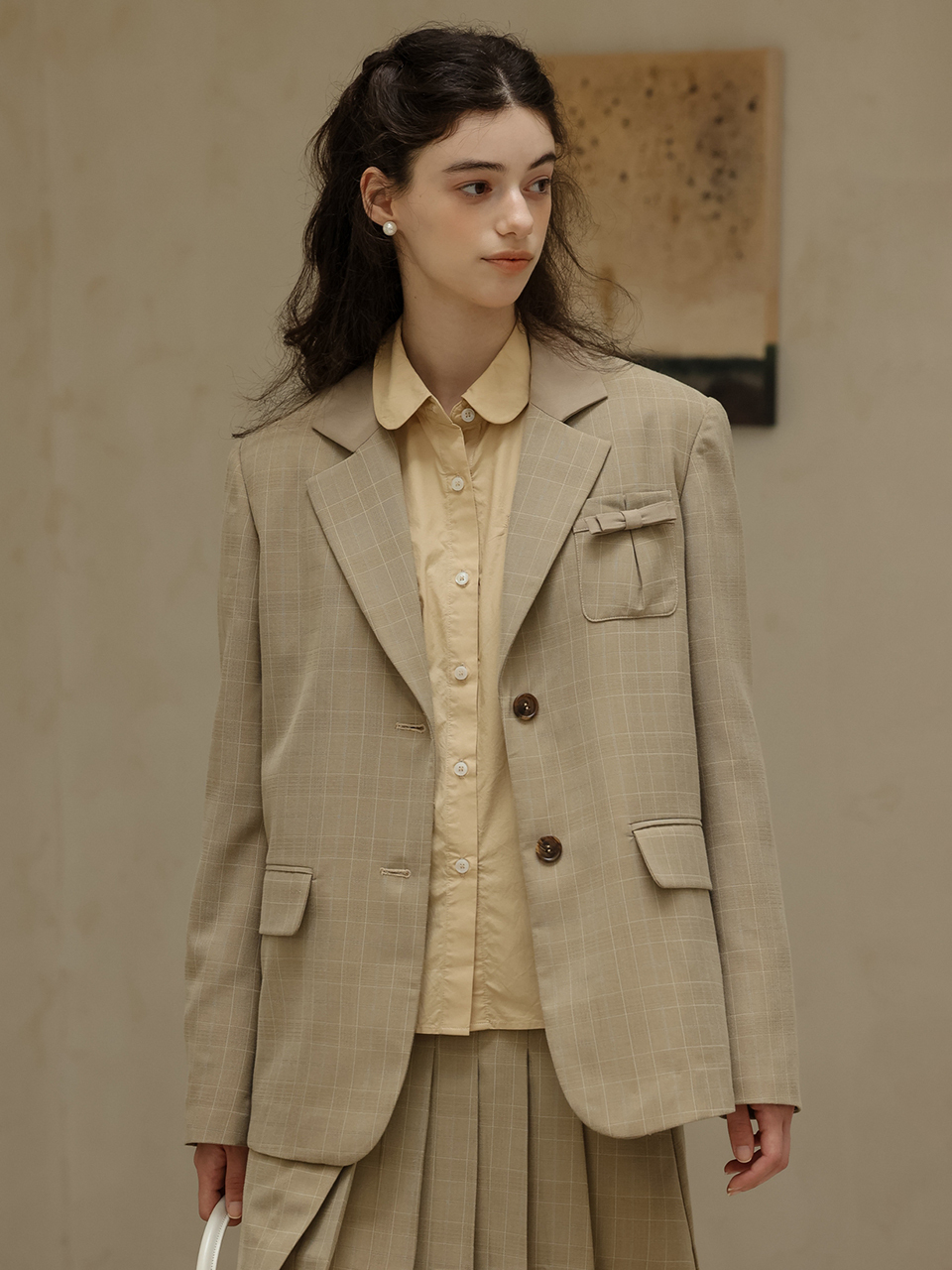 DUNDROP Preppy Suit Two-piece Set _ Blazer