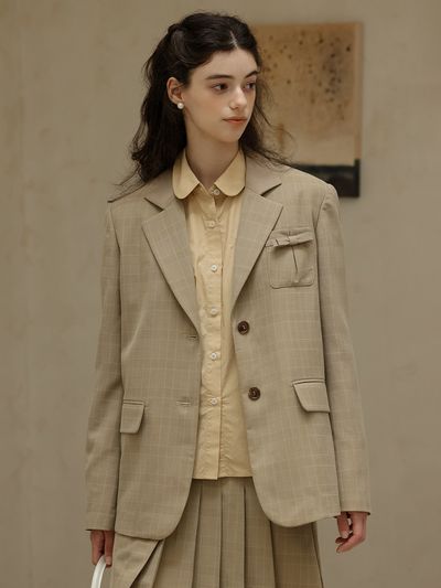 DUNDROP Preppy Suit Two-piece Set _ Blazer