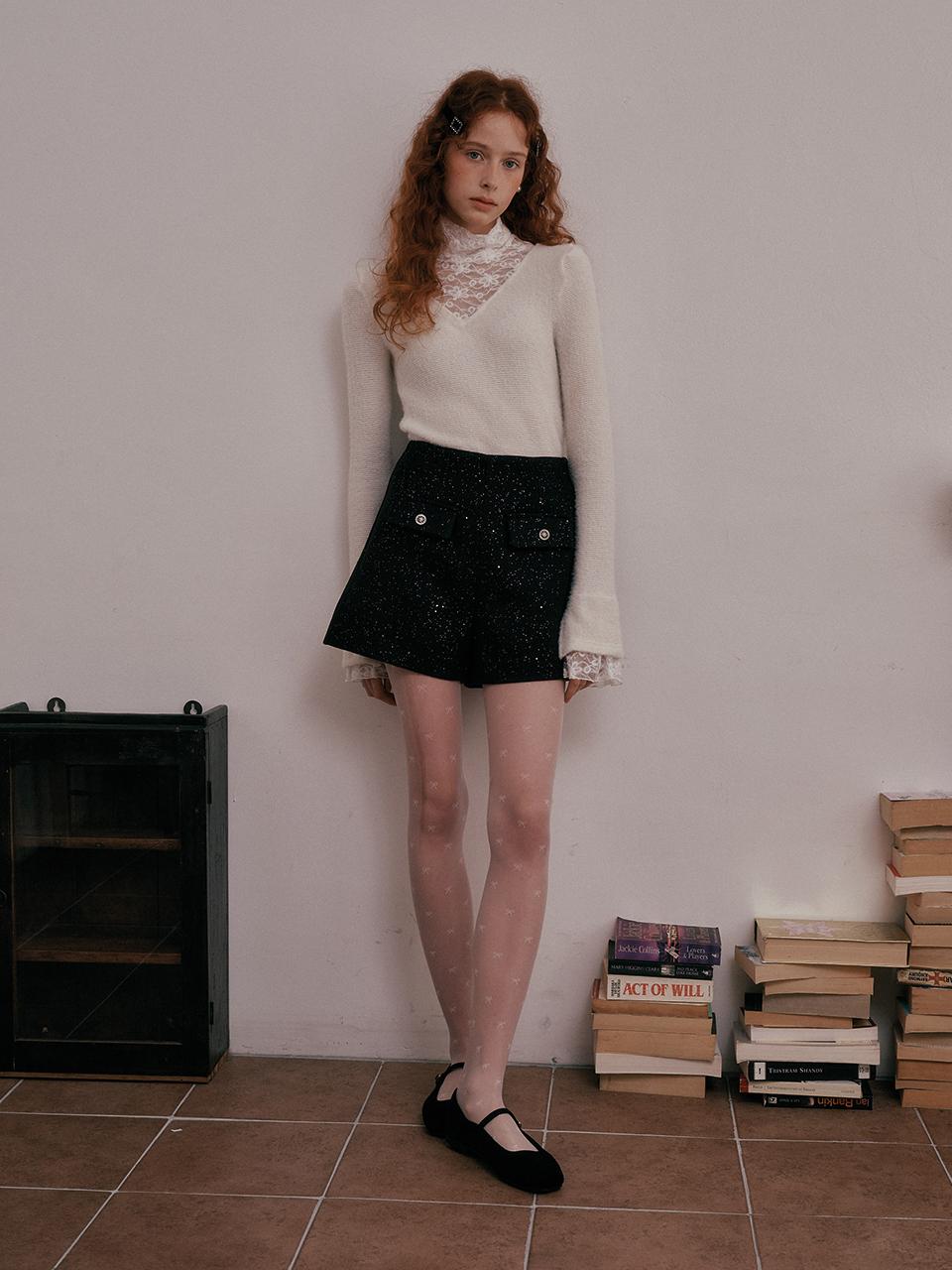 DUNDROP Shiny Double Pocket Lined Winter Short Pants [Black, Gray]