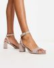 Dune London Dune London block heel sandals in rose gold - 1