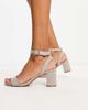 Dune London Dune London block heel sandals in rose gold - 4