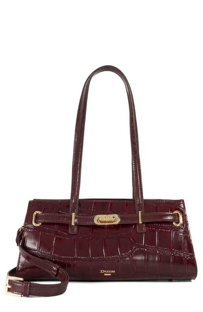 Dune London Dune London Depend Croc Embossed Leather Shoulder Bag