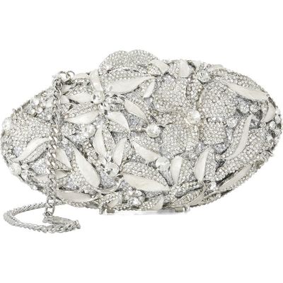 Dune London Dune London Extravagant Crystal Floral Faux Leather Clutch