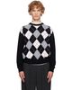 Dunst Dunst Black Argyle Crew Neck Sweater - 1