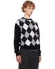 Dunst Dunst Black Argyle Crew Neck Sweater - 2
