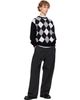 Dunst Dunst Black Argyle Crew Neck Sweater - 4