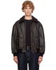 Dunst Dunst Black Detachable A-2 Leather Jacket - 1