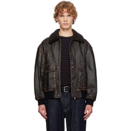 Dunst Dunst Black Detachable A-2 Leather Jacket