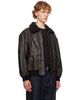 Dunst Dunst Black Detachable A-2 Leather Jacket - 2