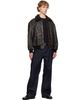 Dunst Dunst Black Detachable A-2 Leather Jacket - 4