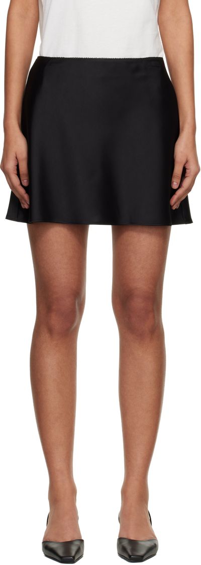 Dunst Dunst Black Satin Mini Skort