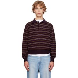 Dunst Dunst Brown Collared Striped Polo