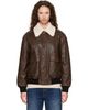 Dunst Dunst Brown Detachable A-2 Blouson Leather Jacket - 1