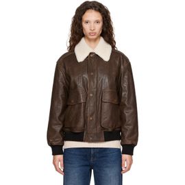 Dunst Dunst Brown Detachable A-2 Blouson Leather Jacket