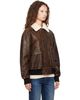 Dunst Dunst Brown Detachable A-2 Blouson Leather Jacket - 2