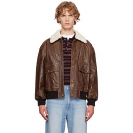 Dunst Dunst Brown Detachable A-2 Leather Jacket