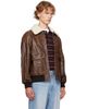 Dunst Dunst Brown Detachable A-2 Leather Jacket - 2