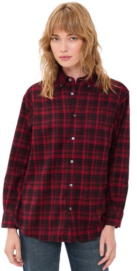 DUNST DUNST Checked Flannel Button Down Shirt Red