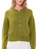 DUNST DUNST Crew Neck Knit Cardigan Olive Green - 1