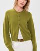 DUNST DUNST Crew Neck Knit Cardigan Olive Green - 2