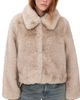 DUNST DUNST Faux Fur Cropped Jacket Greyish Beige - 1