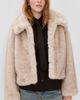 DUNST DUNST Faux Fur Cropped Jacket Greyish Beige - 2