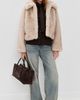 DUNST DUNST Faux Fur Cropped Jacket Greyish Beige - 5