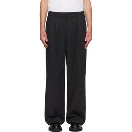 Dunst Dunst Gray Double Pleated Wide Slack Trousers