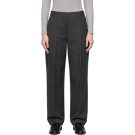 Dunst Dunst Gray Pleated Semi-Wide Trousers