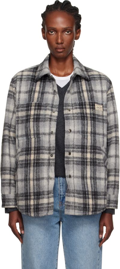 Dunst Dunst Gray Quilted Check Flannel Overshirt