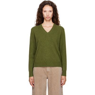 Dunst Dunst Green Cashmere V-Neck Sweater