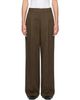 Dunst Dunst Green Double Pleated Wide Chino Trousers - 1