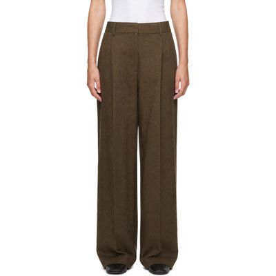 Dunst Dunst Green Double Pleated Wide Chino Trousers