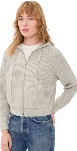 DUNST DUNST Hooded Knit Cardigan Grey