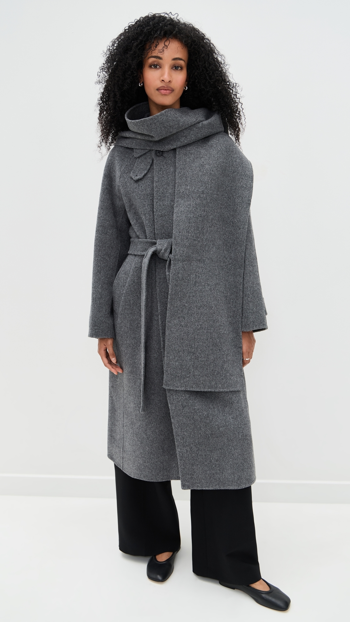 DUNST - Muffler Mac Coat Melange Grey