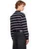 Dunst Dunst Navy Stripe Collared Polo - 3