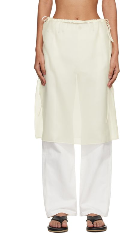 Dunst Dunst Off-White See-Through Layering Midi Skirt