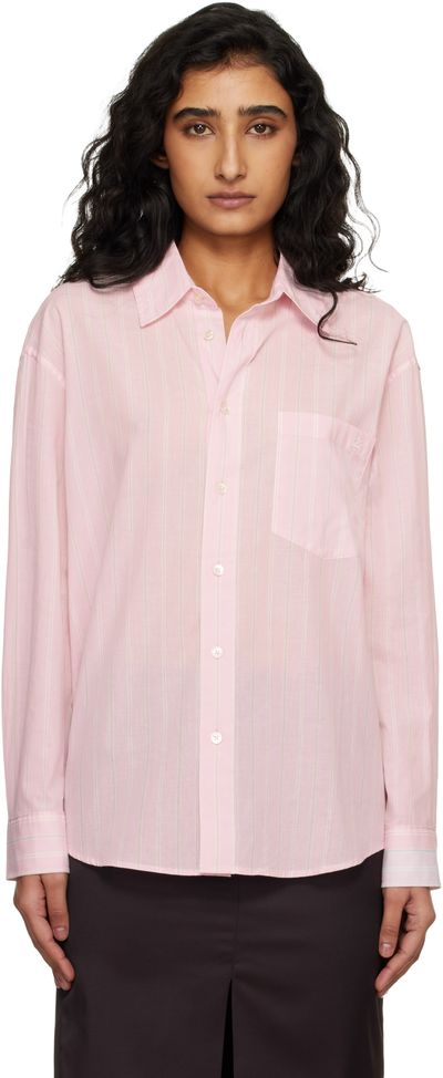 Dunst Dunst Pink Oversized Striped Shirt