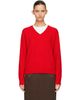 Dunst Dunst Red Cashmere V-Neck Sweater - 1