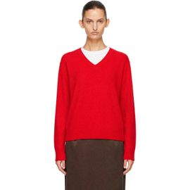 Dunst Dunst Red Cashmere V-Neck Sweater