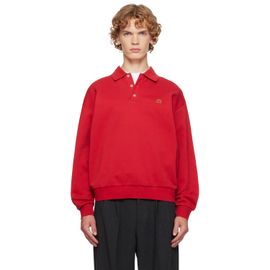 Dunst Dunst Red Leather Logo Collared Polo