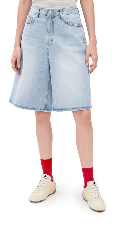 DUNST DUNST Relaxed Bermuda Denim Shorts Light Blue