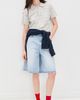 DUNST DUNST Relaxed Bermuda Denim Shorts Light Blue - 2