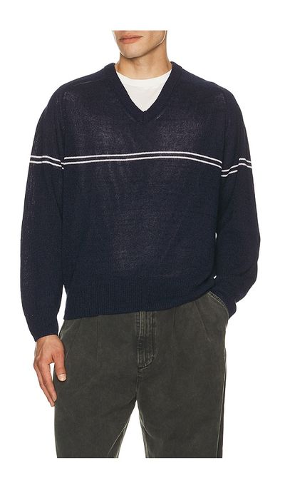 Dunst Dunst Striped V Neck Striped Sweater