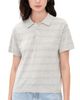 DUNST DUNST Unisex Linen Striped Polo Knit Grey/Soft Blue - 1