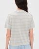 DUNST DUNST Unisex Linen Striped Polo Knit Grey/Soft Blue - 3