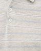 DUNST DUNST Unisex Linen Striped Polo Knit Grey/Soft Blue - 6