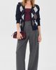 DUNST DUNST V-Neck Argyle Cardigan Navy - 5