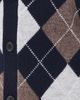 DUNST DUNST V-Neck Argyle Cardigan Navy - 6