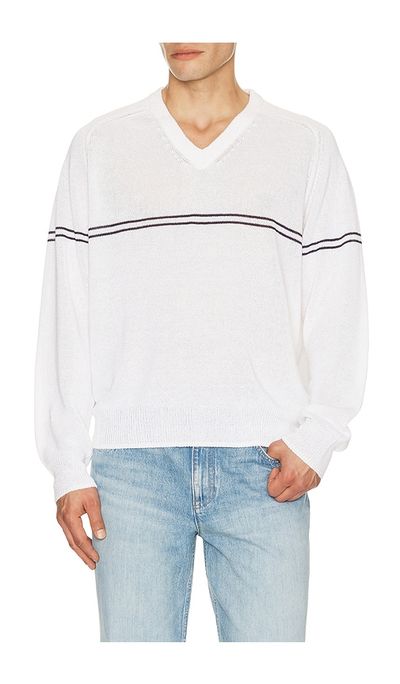 Dunst Dunst V Neck Striped Sweater